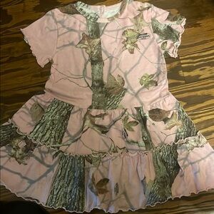 Pink Camouflage Ruffle Dress